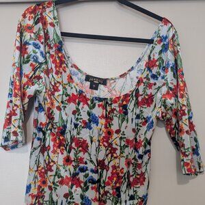 Like New 90s Floral Velvet Peridot Crop Top, 1x